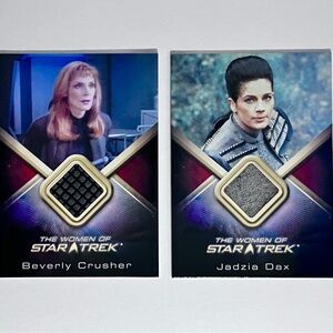 STAR TREK Costume Cards / SCREEN WORN Fabric Swatches / DR. CRUSHER & Jadzia Dax